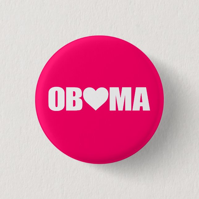 ""OBAMA" SOM STAVAS MED HJÄRTA ", KNAPP (Framsida)
