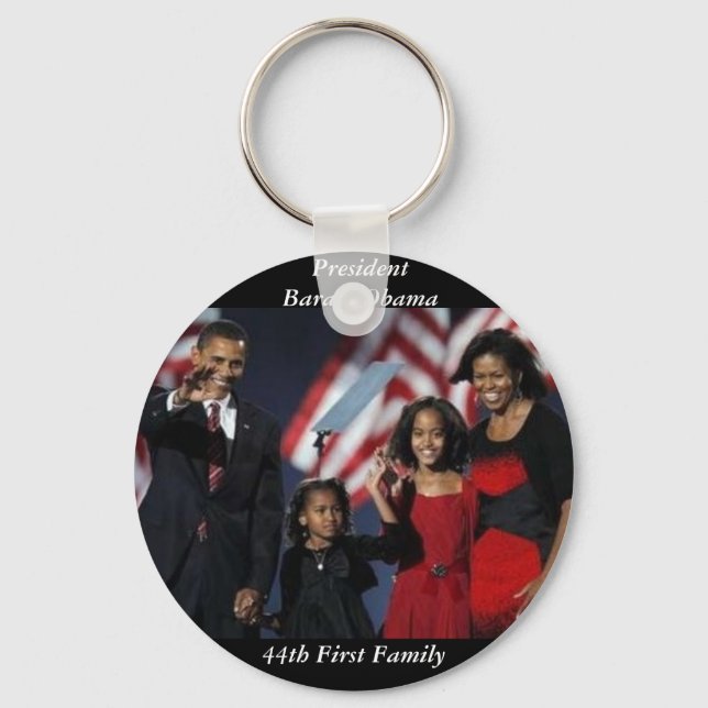 Obama Souvenir Round Keychain Nyckelring (Framsida)