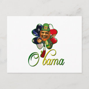 Obama St. Patrick's Day Spirit Vykort