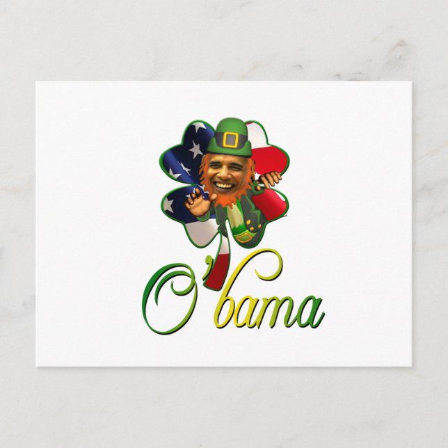Obama St. Patrick's Day Spirit Vykort (Framsida)