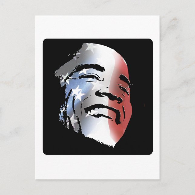 Obama: stars och stripes vykort (Framsida)