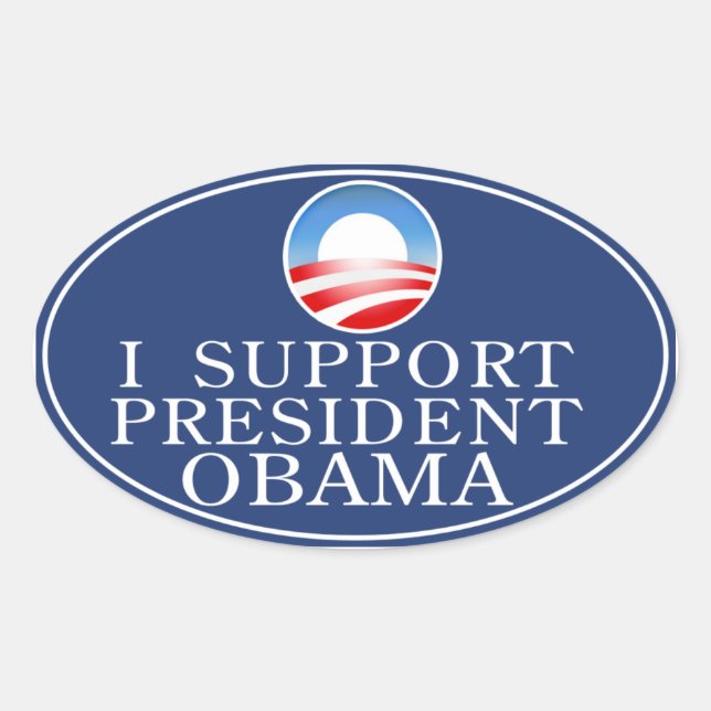 Obama Sticker Ovalt Klistermärke (Framsida)