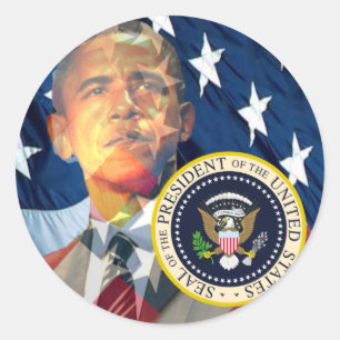 Obama Sticker Runt Klistermärke