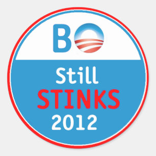 Obama Stinks Sticker Runt Klistermärke