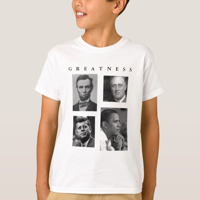 Obama STORHET Lincoln FDR JFK Obama - UNGAR T Shirt (Framsida)