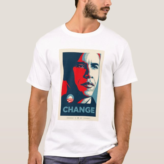 obama svart och röd jersey tee shirt (Framsida)