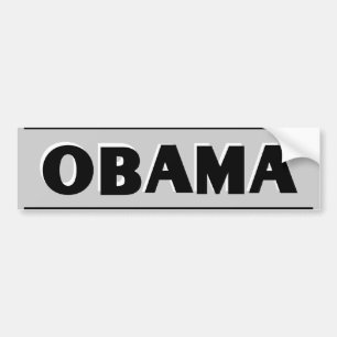Obama svart på grå bildekal