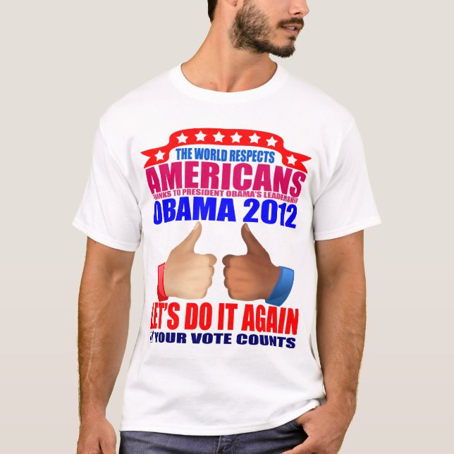 Obama T-tröja: 2012 Obama - respekt Tee (Framsida)