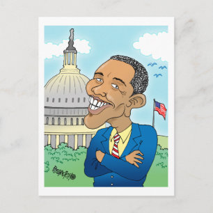 OBAMA TECKNAD POST CARDS VYKORT