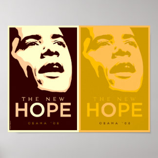 Obama The New Hope Brown & Guld Poster