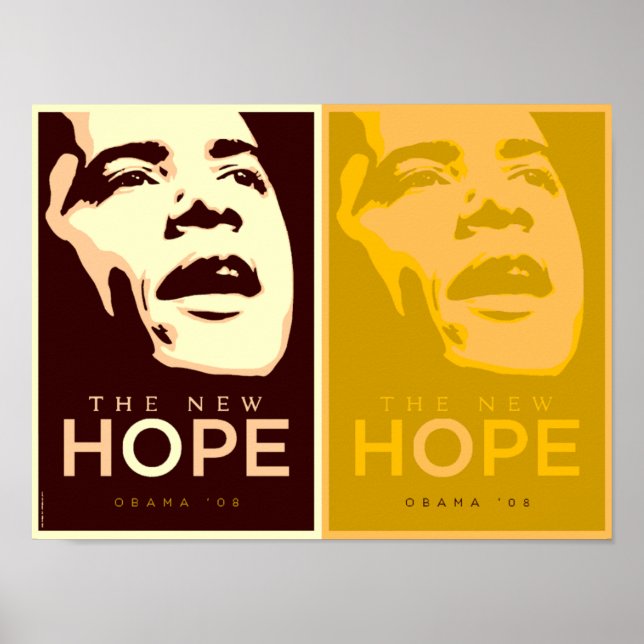Obama The New Hope Brown & Guld Poster (Framsidan)