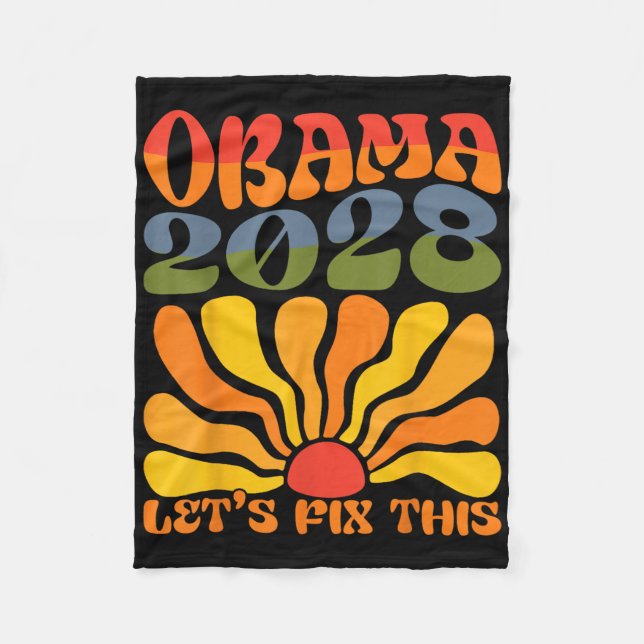 Obama Till president 2028 Obama 2028 Flower Boho R Fleecefilt (Framsidan)