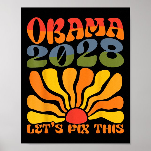 Obama Till president 2028 Obama 2028 Flower Boho R Poster (Framsidan)