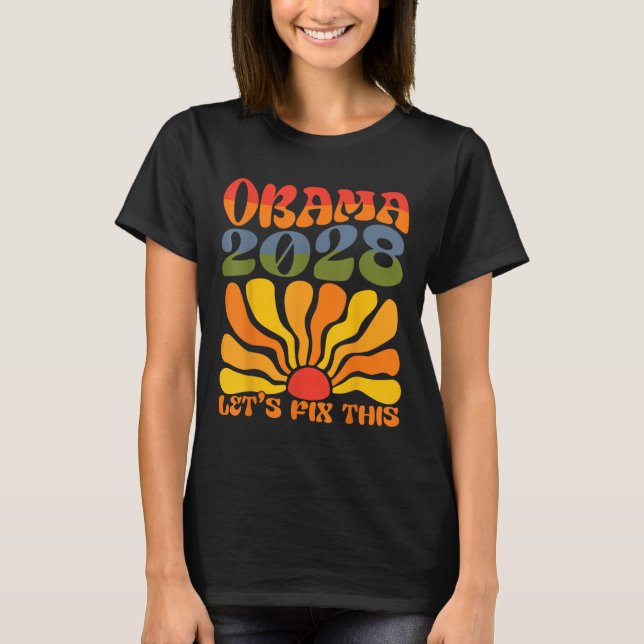 Obama Till president 2028 Obama 2028 Flower Boho R T Shirt (Framsida)