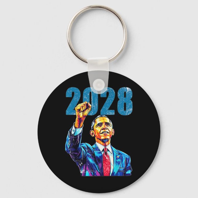Obama Till president 2028 Obama 2028 Nyckelring (Framsida)