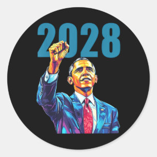 Obama till president 2028 Obama 48:e presidenten f Runt Klistermärke