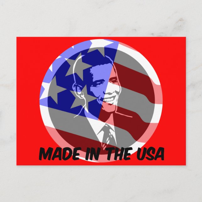 Obama tillverkat i USA Vykort (Framsida)