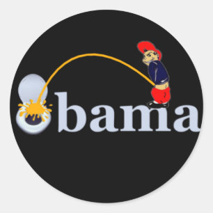 Obama (toalett) runt klistermärke
