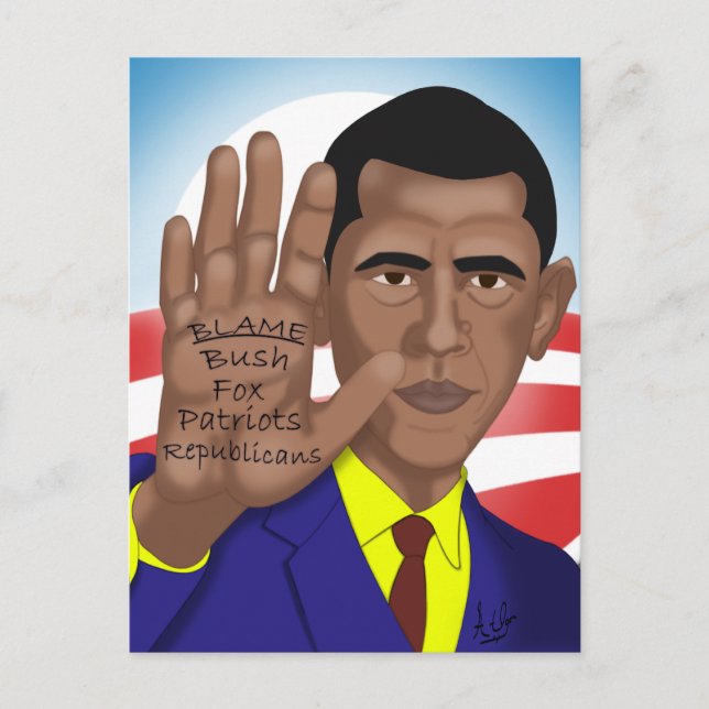 Obama Trades in Teleprompt Vykort (Framsida)