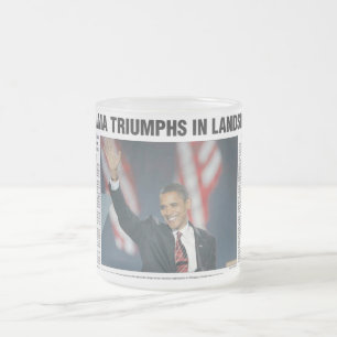 Obama triumferar i jordskredmugg frostad glasmugg