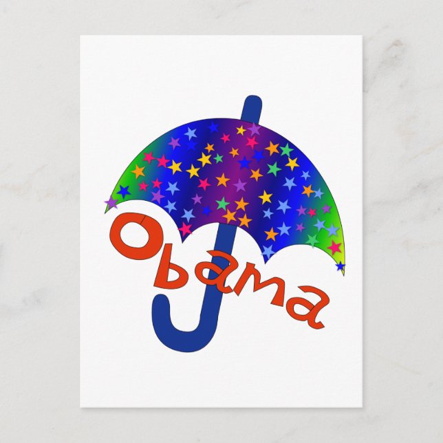 Obama Umbrella Inauguration Memento Vykort (Framsida)