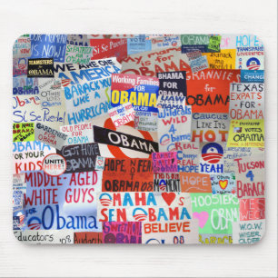 Obama undertecknar Collage Mousepad Musmatta
