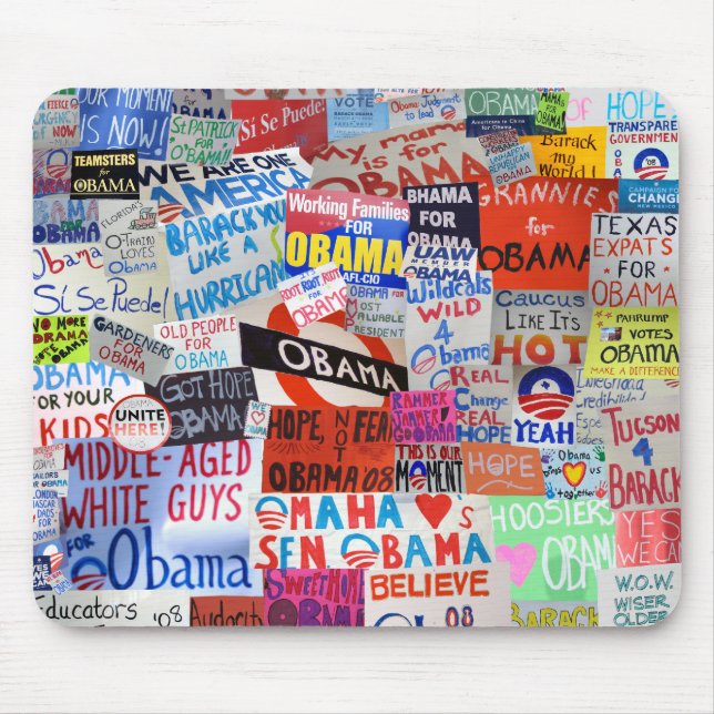 Obama undertecknar Collage Mousepad Musmatta (Framsidan)