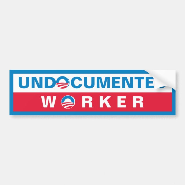 Obama Undocumented arbetare Bildekal (Framsidan)