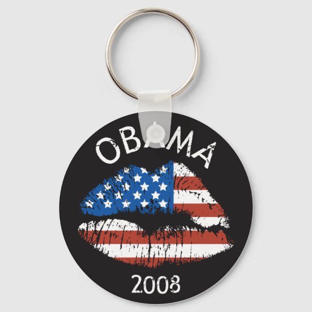 OBAMA US Flagga Läppar Keychain 89226 Nyckelring (Framsida)