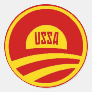 Obama USSA Sticker Runt Klistermärke