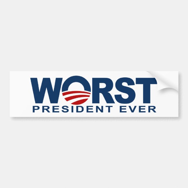 Obama - värst president någonsin bildekal (Framsidan)