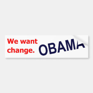 Obama - vi önskar ändring. Bildekal