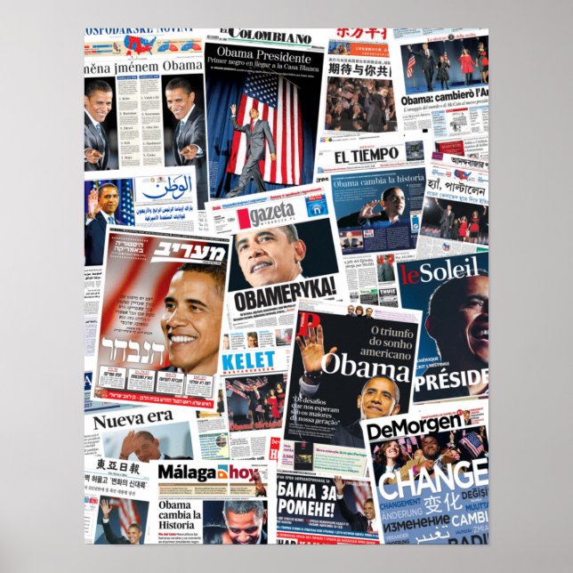 Obama Victory Värld runt Poster (Framsidan)