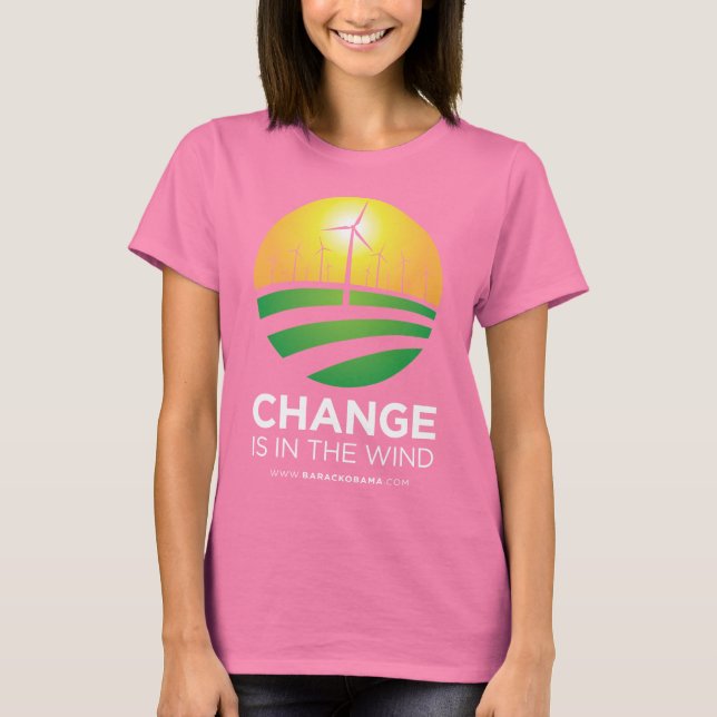 Obama Vind av Change Women's T-Shirt (Framsida)