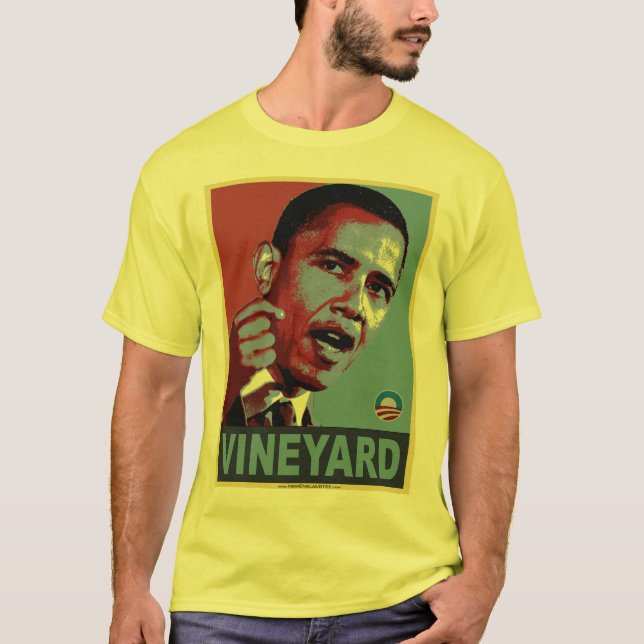 Obama vingård (med slogan på baksida) tee (Framsida)