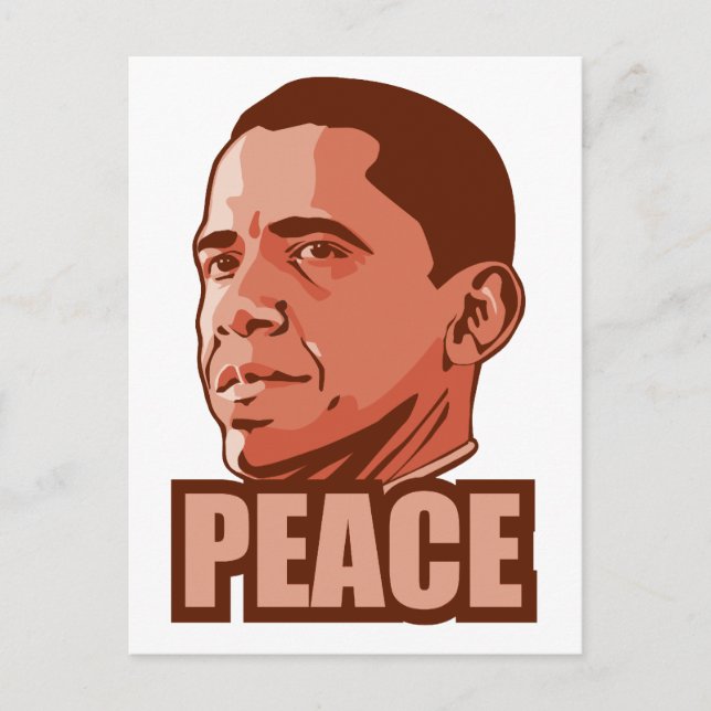 Obama vinner fredspris vykort (Framsida)