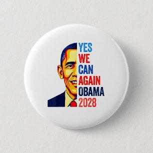 Obama Vintage Retro Patriotic 2028 Politiskt proje Knapp