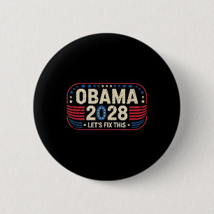 Obama Vintage Retro Patriotic 2028 Politiskt proje Knapp