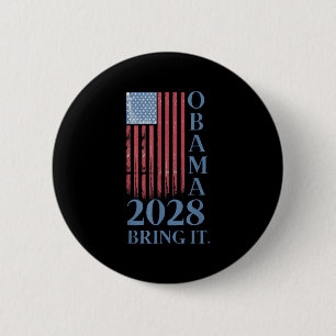 Obama Vintage Retro Patriotic 2028 Politiskt proje Knapp