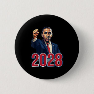 Obama Vintage Retro Patriotic 2028 Politiskt proje Knapp