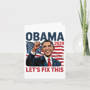 Obama Vintage Retro Patriotic 2028 Politiskt proje Kort