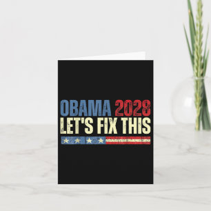 Obama Vintage Retro Patriotic 2028 Politiskt proje Kort