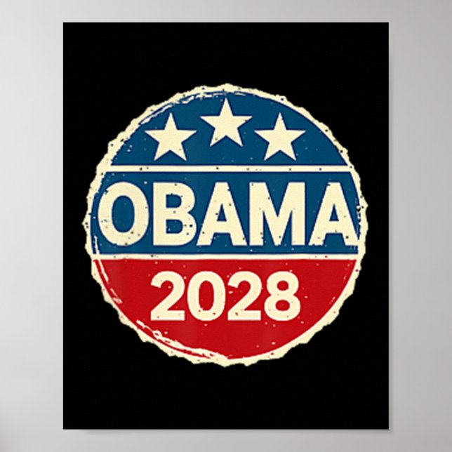Obama Vintage Retro Patriotic 2028 Politiskt proje Poster (Framsidan)