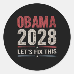 Obama Vintage Retro Patriotic 2028 Politiskt proje Runt Klistermärke