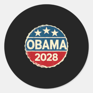 Obama Vintage Retro Patriotic 2028 Politiskt proje Runt Klistermärke
