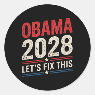 Obama Vintage Retro Patriotic 2028 Politiskt proje Runt Klistermärke