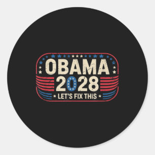 Obama Vintage Retro Patriotic 2028 Politiskt proje Runt Klistermärke