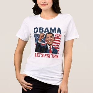Obama Vintage Retro Patriotic 2028 Politiskt proje T Shirt
