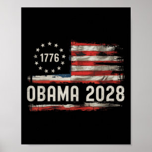 Obama Vintagens president 2028 Obama Retro Flagga Poster