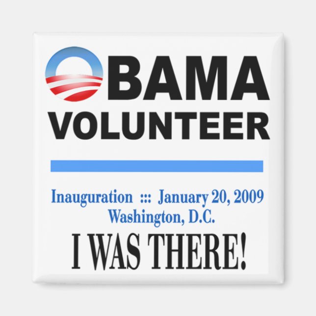 Obama Volunteer Magnet (vit) (Framsidan)